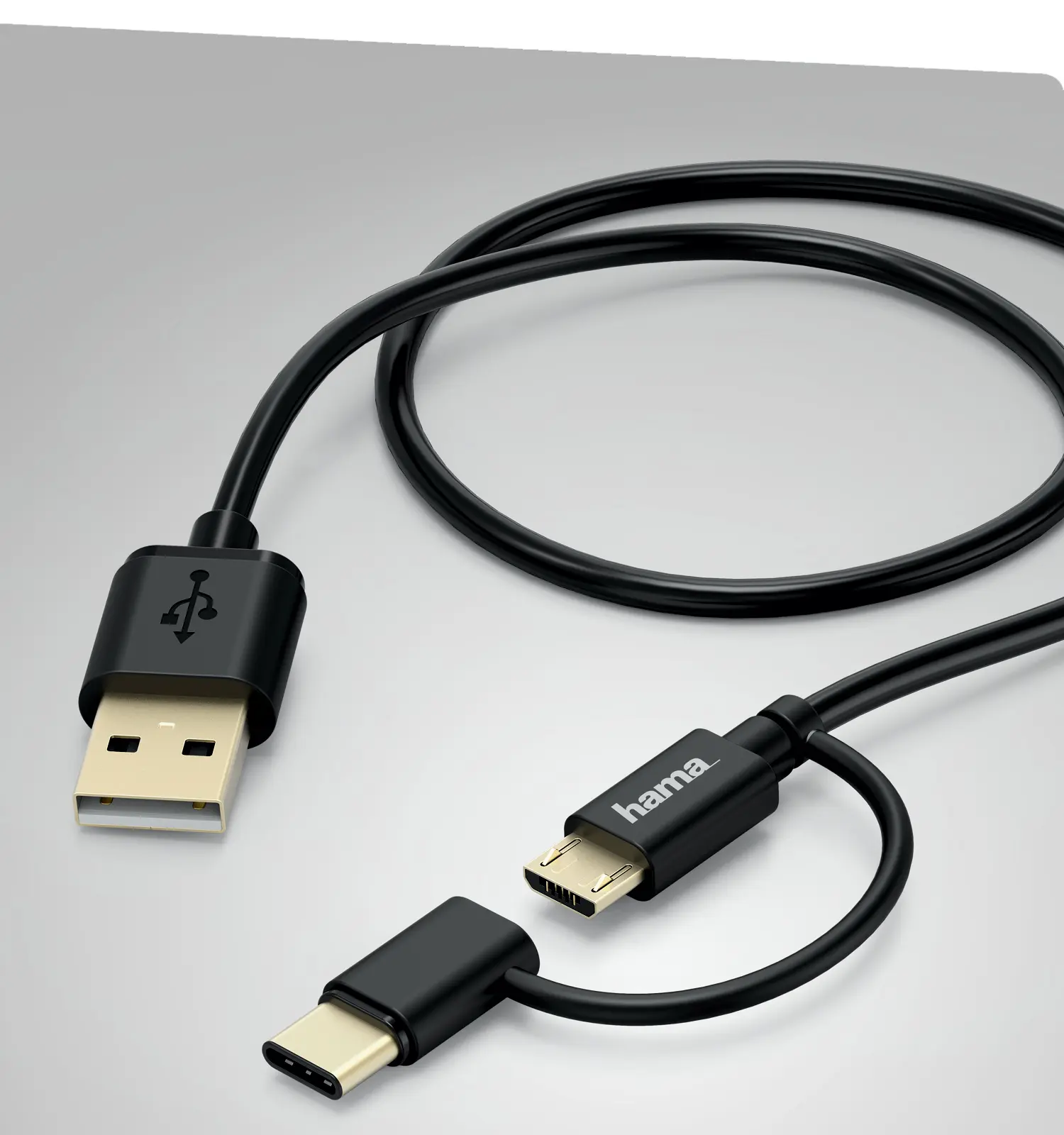 total Sharpen friction Kabel USB-A - micro USB 2w1 z adapterem USB-C, 1 m | Hama Mobile