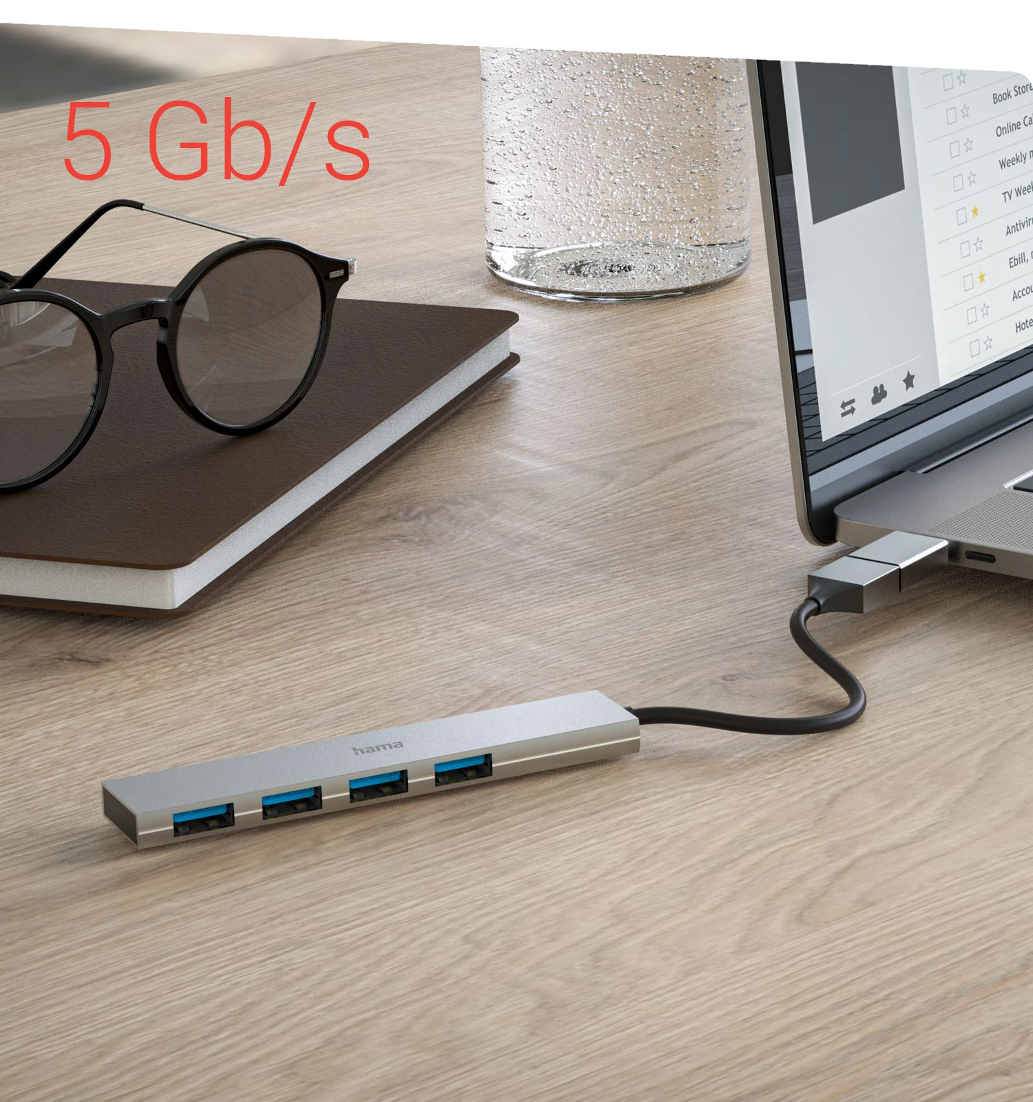 Buy Hama 6 ports USB 3.2 1st Gen (USB 3.0) hub + quick-charge port, + USB C  connector, Ultra HD compatibility Black