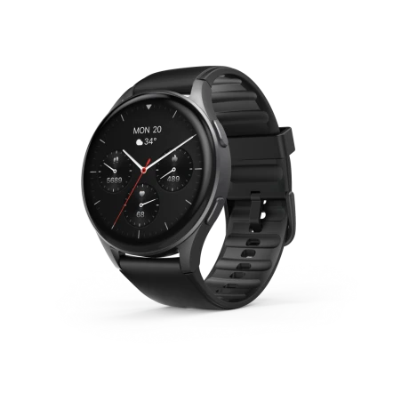 Smartwatch Hama 8900, GPS, AMOLED 1.43, czarna koperta, czarna ramka, pasek silikonowy